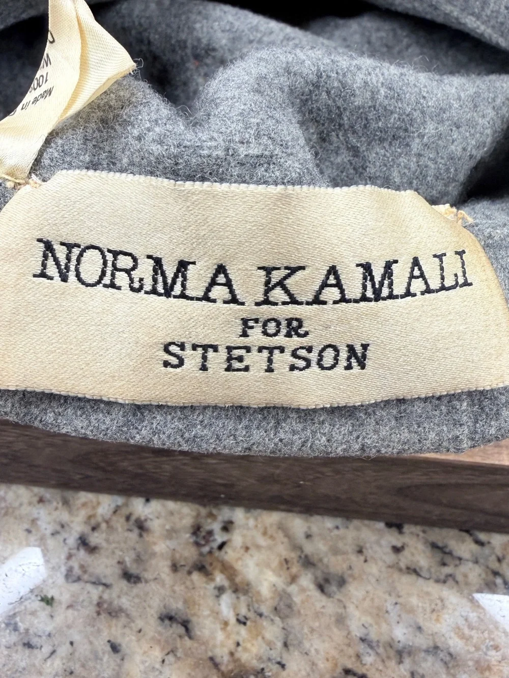 Vintage Norma Kamali for Stetson Wool Beret Gray Multicolor Studded Designer Hat